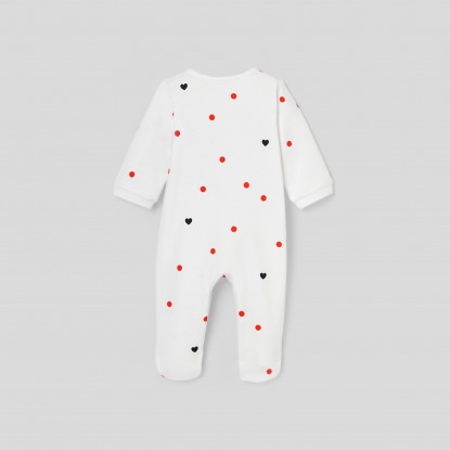 Baby girl pyjamas with hearts and polka dots