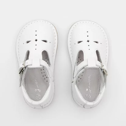Baby smooth leather t-strap shoes
