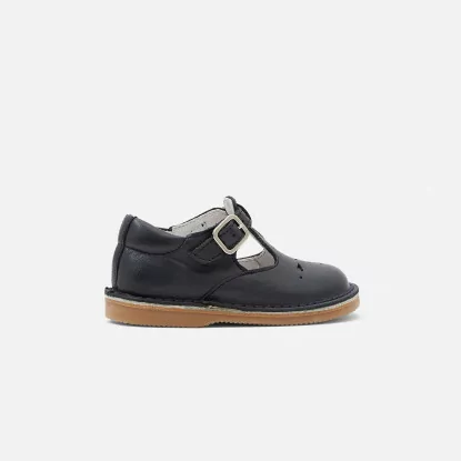Unisex smooth leather t-bar shoes