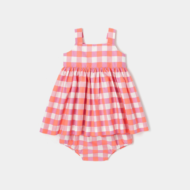 فستان من قماش قطني للفتيات الصغيرات