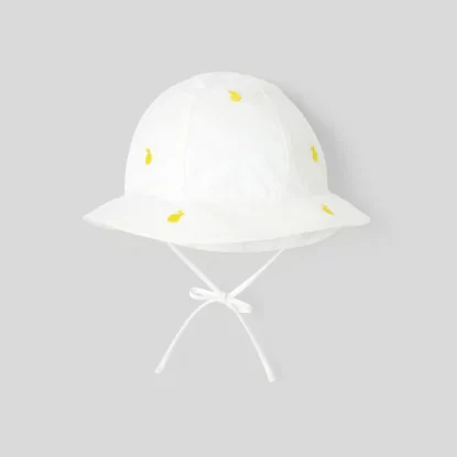 Toddler girl hat with lemon pattern