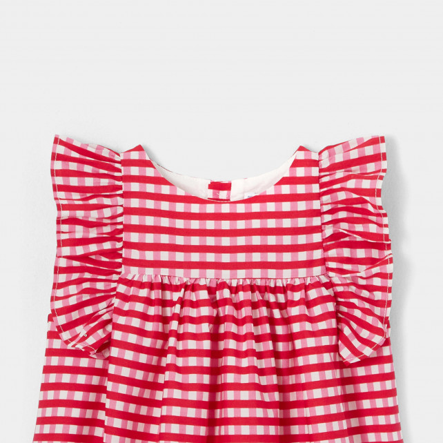 فستان من قماش قطني للفتيات الصغيرات