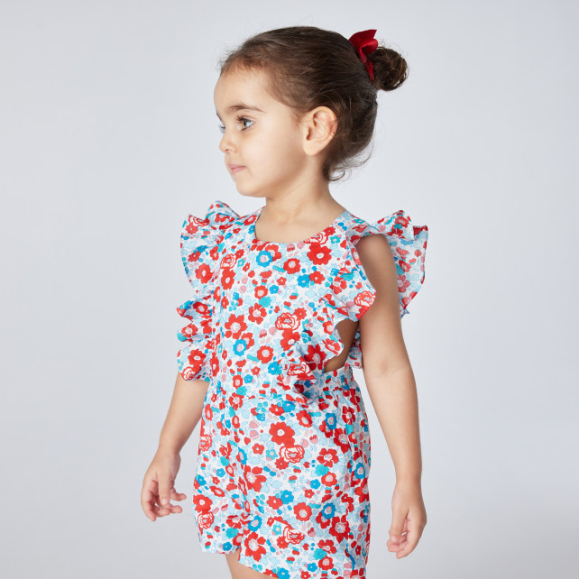 لباس من قطعة واحدة بطبعة ليبرتي للفتيات الصغيرات