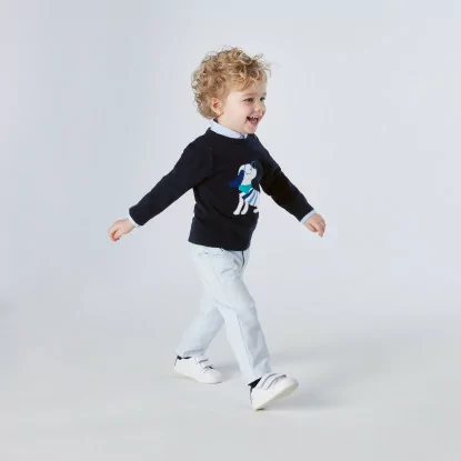 Toddler boy Intarsia motif jumper