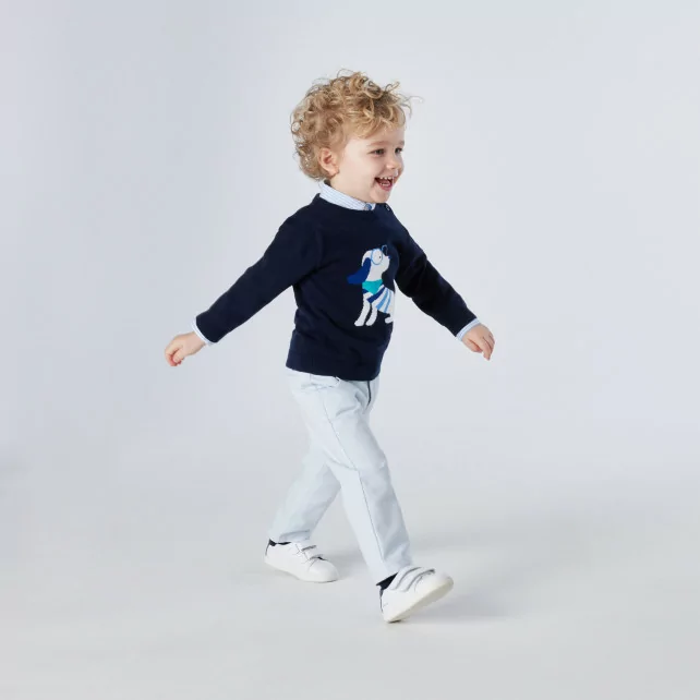 Toddler boy Intarsia motif jumper