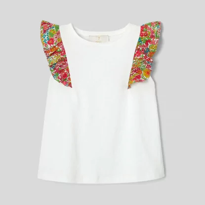Girl T-shirt with Liberty sleeves