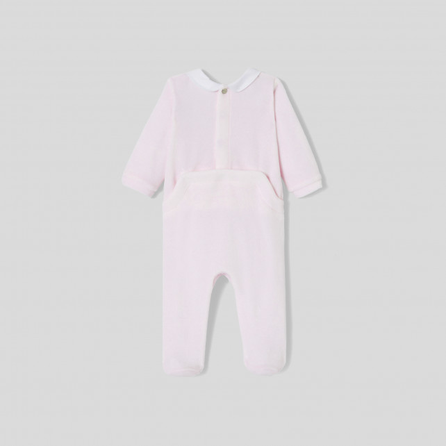 Baby girl boucle knit velour pyjamas