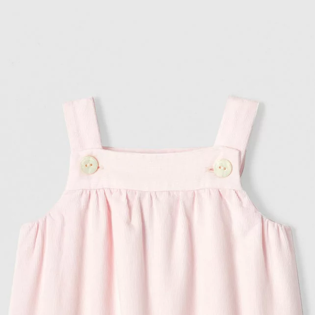 Baby girl velour dungarees