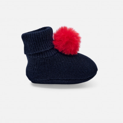 Baby girl pompom booties