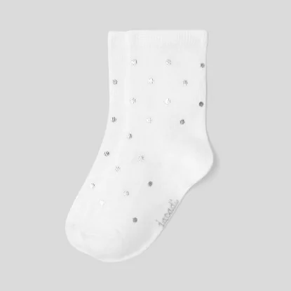Girl socks with Lurex polka dots