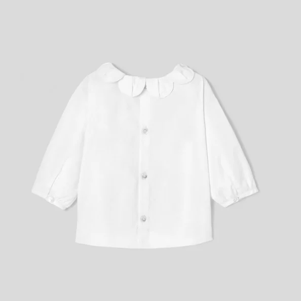 Baby girl blouse with petal collar