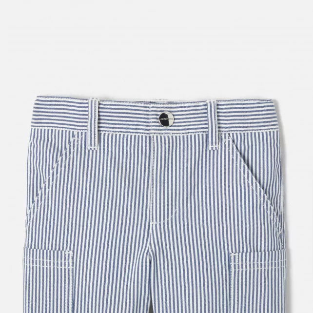Baby boy trousers in striped twill