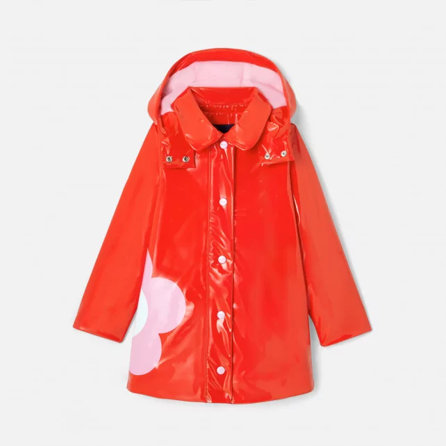 Girl patent raincoat