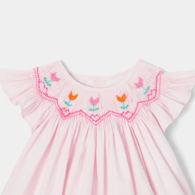 Baby girl dress in fil à fil