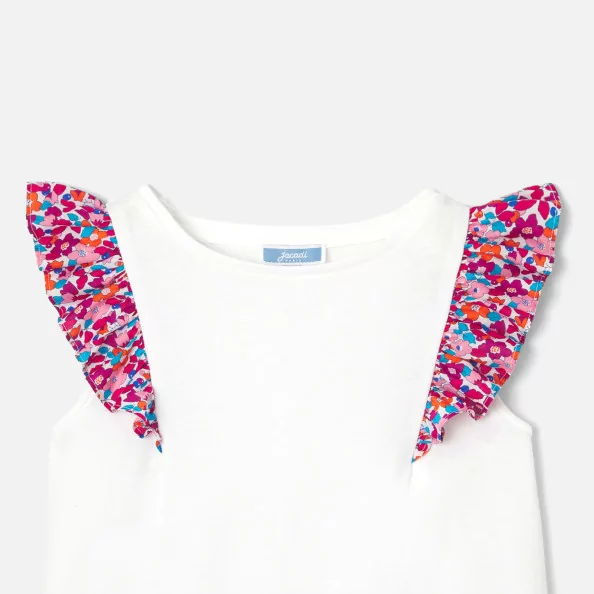 Girl T-shirt with Liberty fabric sleeves